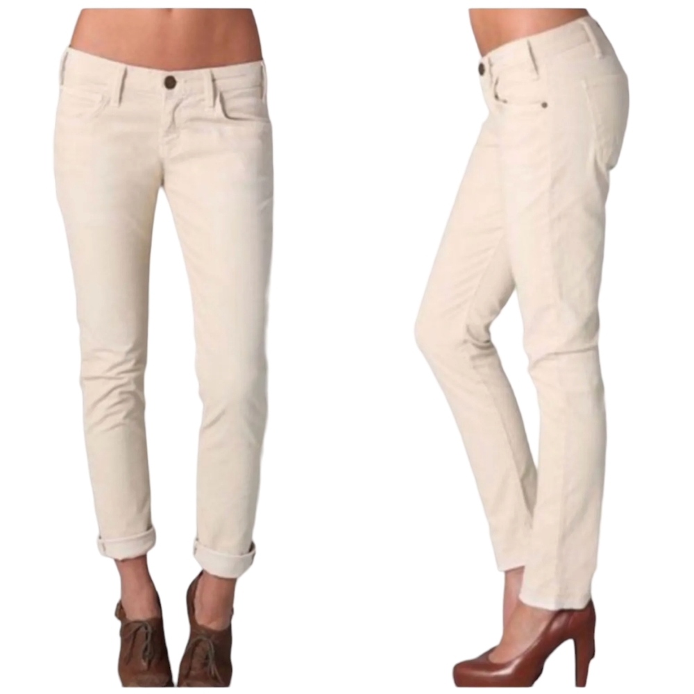 Current/Elliott The Roller Jeans in Birch size 26 Khaki Low-Rise Rolled Relaxed